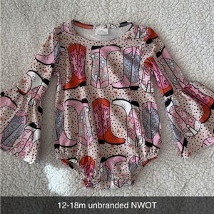 Baby girl boots onesie